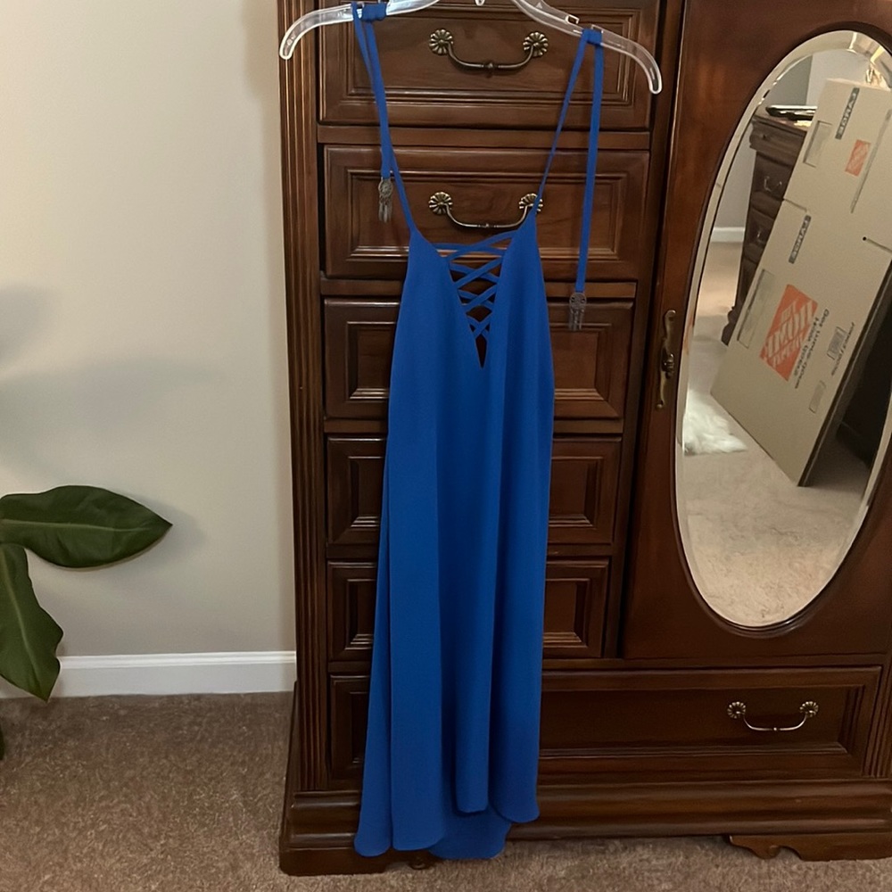 Venus brand open back halter sundress. Beautiful blue! Like new! Size small.